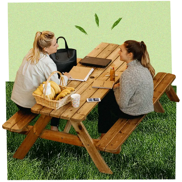 innocent employees sat having a chat